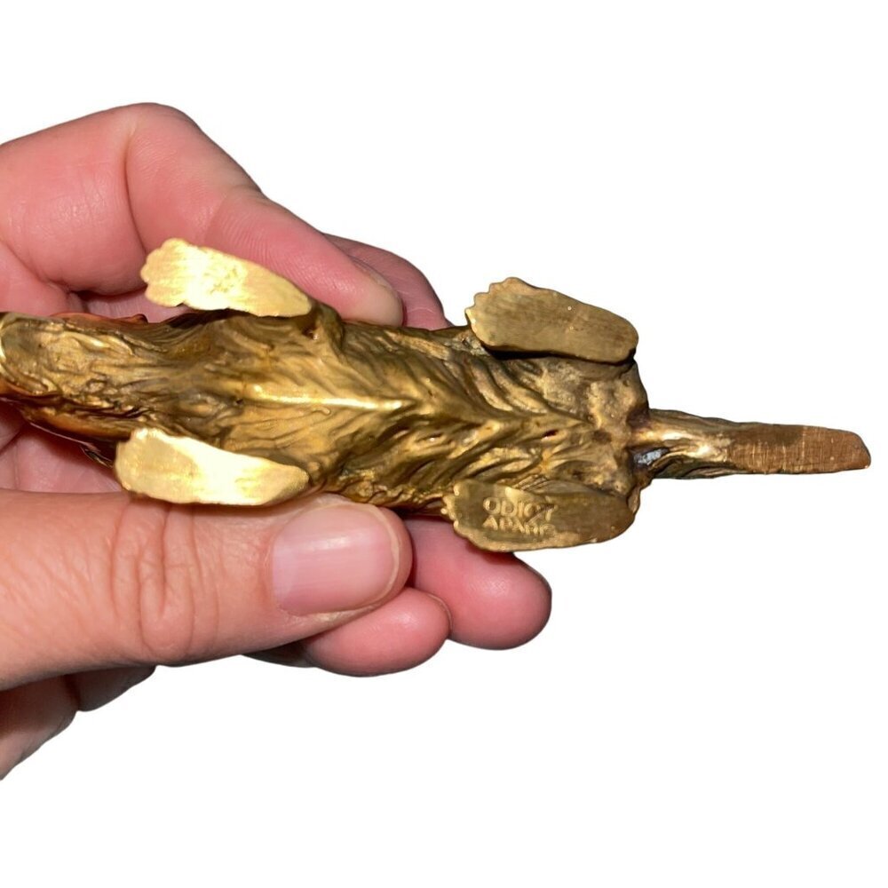 Odiot Paris Vintage Toothpick Holder Gold Porcupine Figurine Set of 2 Rare - Picture 4 of 9